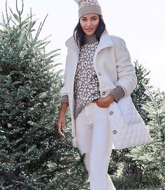 A quilted finish adds a pop of textural cool to this wear-everywhere, city-chic coat. Funnel neck. Button front. Long sleeves with elasticized cuffs. Front patch pockets. Hi-low shirttail hem. Lined.,Fabrication:Faux Fur Shell : 100% Polyester, Quilting Shell : 100% Polyester, Quilting FIllL : 100% Polyester, Lining: 100% Polyester,Garment Care:Machine Washable Loft Sherpa Quilted Funnel Neck Coat Size XL Antique Ivory Women's by Loft Size Regular - XL Antique Ivory Women's Outerwear, Jackets, F Animal Print Blazer, Turtleneck Tunic Sweater, Faux Suede Moto Jacket, Turtleneck Tunic, Wardrobe Refresh, Army Green Jacket, Black Houndstooth, Floral Blazer, Fall Winter Wardrobe