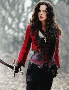 Click this image to show the full-size version. Anna Valerious, Van Helsing 2004, British Costume, The Grinch Movie, Van Helsing, Fair Outfits, Female Vampire, Girl Celebrities, Kate Beckinsale