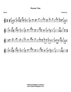 Rowan Tree Bagpipe Sheet Music - Learn to play bagpipe tune Rowan Tree Rowan Tree