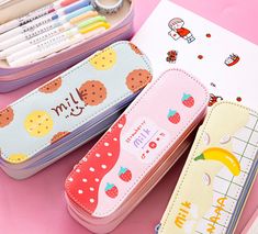 Kawaii Strawberry Milk Pencil Bag PN2648 ●Size:21*6.5*7cm ●Material:Pu ●About Shipping: We attach great importance to the orders of each customer and parcel delivery. 1.Processing time: 2-3 business days. 2.Shipping time: 10-15 business days to US, please allow 3-4 weeks shipping to other country.(Shipping times can be affected by variable customs clearance times or public holidays.) Trendy Bags With Pen Holders For Back To School, Cute Pouch Pencil Case For School, Cute School Pencil Case Pouch, Cute School Pouch Pencil Case, Cute School Stationery Pouch, Trendy Rectangular Pencil Case For Back To School, Trendy Multicolor Pencil Case With Pen Holders, Trendy Pencil-shaped Multicolor Pencil Case, Trendy Multicolor Pencil-shaped Pencil Case