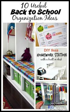 the back to school organization ideas are great for small children's rooms and play areas