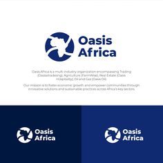 the logo for oasis africa, an organization that aims to help people in their country