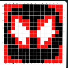 an image of a red and black square with white squares on it's sides