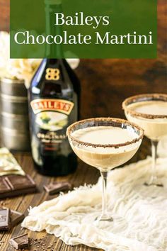 baileys chocolate martini is served in coupe glasses