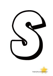 the letter s is shown in black and white