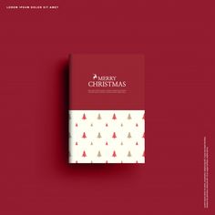 a red and white christmas card on a red background with the words merry christmas written across it