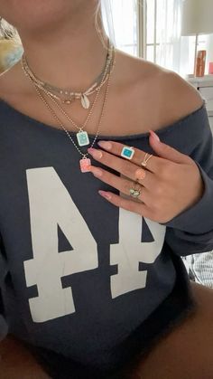 Colors That Go With Silver Jewelry, Utah Girl Jewelry, Preppy Jewelry Aesthetic, Elevated Faith Jewelry, Jewelry Stack Ideas, Rings Ideas How To Wear, E Newton Bracelet Stack Ideas, Colorful Bracelet Stack, Good Jewelry Aesthetic