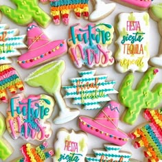 colorful decorated cookies are displayed on a white plate with the words fort worth, texas