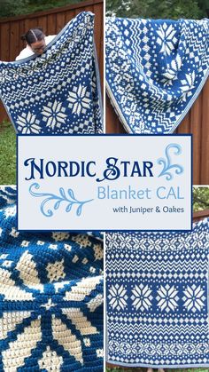 Wintery blue and white mosaic crochet blanket displayed in 4 ways. The blanket features a nordic star /snowflake pattern. Granny Square Crochet Ideas, Easy Crochet Ideas, Nordic Star, Granny Square Tutorial, Granny Square Crochet Patterns Free, Crochet Afghan Patterns Free, Easy Patterns, Crochet Blanket Designs