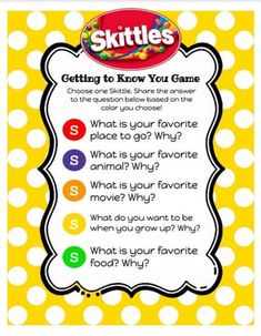 a poster with the words skittle's and what is your favorite movie?