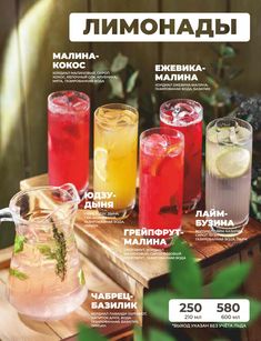 a magazine cover with different drinks on it's side and the title in russian