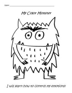 a coloring book with an image of a monster and the words, my color monster