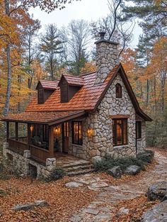 Tiny House California, House California, Building A Small House, Stone Cabin, Mountain Cabins, Log Home Designs, Cabin Inspiration, Stone Cottages, Tiny Cabins