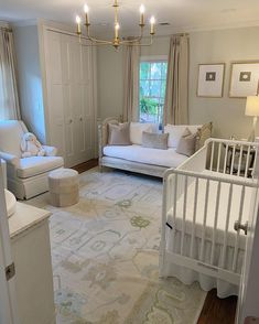 the baby's room is clean and ready to be used for their new nursery