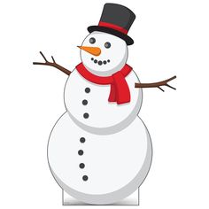 a snowman wearing a top hat and scarf