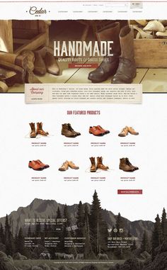 the website is designed to look like it has many different types of shoes on display