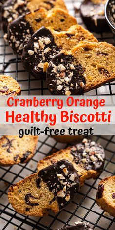 cranberry orange healthy biscotti gluit - free treat on a cooling rack