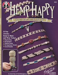 the cover of hemphapy jewelry magazine, featuring bracelets and beadwork