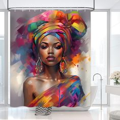 PRICES MAY VARY. 【Material & Size】Polyester fiber. The black woman shower curtain fabric is soft, quick-drying, durable and lightweight. Measuring 72" W x 72" L, the bathroom shower curtain fits any standard size shower or tub, whether you have a straight or curved shower rod. 【Waterproof Design】Black girl shower curtain. Ultra smooth specialty design created to resists water and to promote water bead formation so water swiftly rolls off the surface. Shower curtain liner keeps your bathroom dry African Bathroom Decor, African Bathroom, African Shower Curtain, Girl Shower Curtain, Girls Shower Curtain, Bath Curtain, Bathroom Decor Sets, Water Beads, Hotel Bathroom