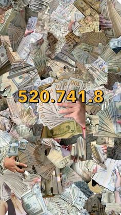 a pile of money with the words $ 20, 748 on it and an image of