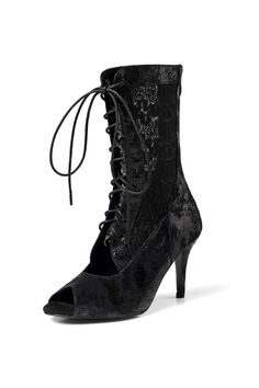 Zapaka Women Stiletto Heel Shoes Black Open Toed Lace Up High Boots – ZAPAKA Vampire Heels, Vampire Shoes, Witchy Character, Fantasy Heels, Witchy Shoes, Gothic Heels, Goth Heels, Prom Aesthetic, Clothes Matching