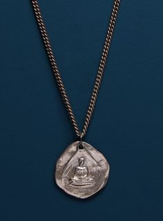 Buddha Pendant front and heart on the back necklace Necklaces WE ARE ALL SMITH: Men's Jewelry & Clothing. Mens Necklaces, Buddha Pendant Necklace, St Christopher Medal, Sitting Buddha, Buddha Necklace, Chain For Men, Small Tattoos For Guys, Back Necklace, Buddha Pendant