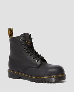 Industrial Boots, Shoes Dr Martens, Black Dr Martens, Steel Toe Work Boots, Work Boots Men, Shoes And Boots, Slip And Fall, Shop Icon, Goodyear Welt