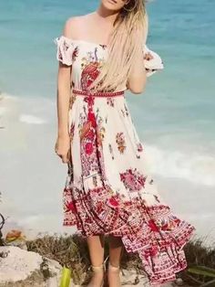 Sku LJXP-1327 Style Bohemia,Floral Occasion Daily/Casual Material Cotton Blend Pattern Bohemia Dress Color Same As Picture Size S,M,L,XL Belt No Size Chart: (We have provided this item's measurements to help you decide which size to buy.) (Units/Inches) Size Bust Waist Length S 37.7 29.9-31.4 37.7-48 M 39.3 30.7-32.2 37.7-48.4 L 40.9 32.3-33.8 38.1-48.8 XL 42.5 33.9-35.4 38.5-49.2 (Units/Centimiters) Size Bust Waist Length S 96 76-80 96-122 M 98 78-84 96-123 L 104 82-90 97-124 XL 110 86-94 98-12 Printed Summer Maxi Dress, Printed Knee-length Maxi Dress For Summer, Off-shoulder Beige Maxi Dress For Beach, Beige Off-shoulder Maxi Dress For Beach, Beige Off-shoulder Maxi Dress For Vacation, Off-shoulder Printed Midi Dress For Summer, Casual Knee-length Boho Print Dress, Casual Boho Dress With Knee-length Boho Print, Casual Knee-length Boho Dress With Boho Print