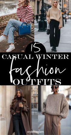 Check out what's hot and in season with these 15 winter fashion trends for 2024. Learn into browns, burgundy and metallic for winter. Save this pin for later! Casual Winter Style Women, Stylish Winter Outfits For Short Women, Casual Winter 2024 Outfits, Winter Dressy Casual Outfit For Women, Casual December Outfits, Women Casual Winter Outfits, Winter 2024 Casual Outfits, Womens Winter Outfits 2024, Womens Casual Winter Outfits