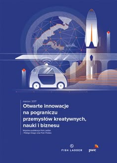 the cover of an article about innovation in europe, with a car and rocket on it