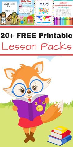 the free printable lesson pack for children to learn how to read and use it