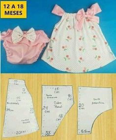 Baby Born Kleidung, Toddler Dress Patterns, Baby Frock Pattern, Baby Dress Design