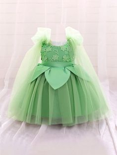 Baby Girls' Green Tulle Luxury Princess Party Dress Green   Sleeveless Polyester Floral,Plain Fit and Flare Non-Stretch All Baby Girls Clothing, size features are:Bust: ,Length: ,Sleeve Length: Princess Fancy Dress, Princesa Tiana, Tinkerbell Party, Green Tulle, Fancy Dress Costume, Dress Costume, Fancy Dress Costumes, Role Play, Princess Party