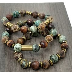 African Turquoise Tibetan Agate Bullet Shell Bracelet Set, $34 Beaded Bracelets Set, Turquoise Bracelets, Bullet Shell, Coin Pendant Necklace, African Turquoise, Shell Bracelet, Agate Bracelet, Beaded Bracelets Diy, Diy Schmuck