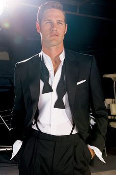 Bow Tie Men's Outfit, Bow Tie Outfits Men, Black Tie Men, Mens Evening Wear, Untied Bow Tie, Tie Outfit, Black Suit Men, Black Tie Formal, Black Suit Wedding