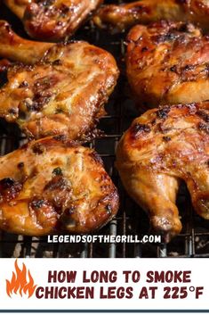 How Long to Smoke Chicken Legs at 225°F - Legends of the Grill Chicken Legs In Smoker, Pellet Grill Chicken Legs, Smoked Chicken Legs Recipes, Pellet Grill Chicken, Chicken Legs In Oven