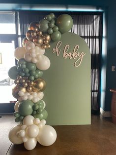 balloon arch for baby shower with name on it