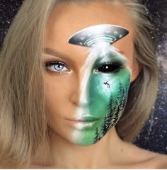 Photographic Makeup, Body Painting Festival, Alien Makeup, Halloween Makeup Inspiration, Swag Makeup