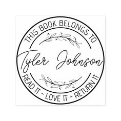 this book belongs to tiger johnson read it love it printable sticker on a white background