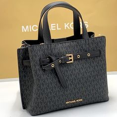 Michael Kors Outlet Emilia Small Logo Satchel Satchel Logo-Print Canvas 74% Coated Canvas/19% Polyester/7% Polyurethane Gold-Tone Hardware 10.75”W X 8”H X 5”D Handle Drop: 3.75” Adjustable Strap: 18"-22" Exterior Details: Detachable Crossbody Strap Interior Details: Back Zip And Slip Pockets, Center Zip Compartment, 2 Front Slip Pockets Lining: 100% Polyester Zip Fastening Dust Bag Not Included Imported High End Handbags, Crocodile Purse, Trendy Purses, Bags Michael Kors, Daily Bag, Leather Satchel Handbags, Exterior Details, Michael Kors Outlet, Satchel Tote Bag