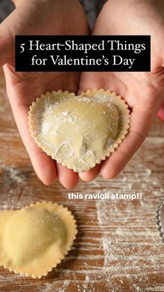 someone holding some food in their hands with the words 5 heart - shaped things for valentine's day