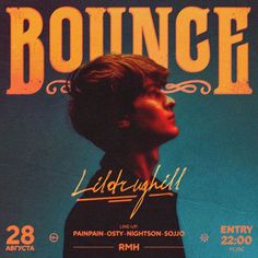 the poster for bounce featuring an image of a woman's head