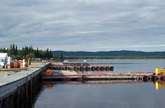 there is a boat docked at the dock