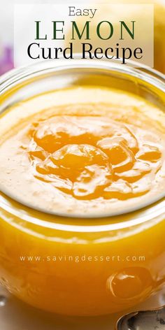 an easy lemon curd recipe in a glass jar