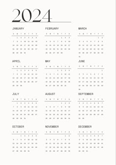 a black and white calendar for the new year