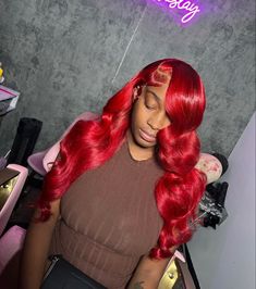 Red Wig For Black Women Side Part, Red Side Part, Wig With Side Part, Loose Curly Wig, Red Curly Wig, Red Weave Hairstyles, Red Hairstyles, Red Wig