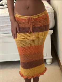 Crochet Pattern. Made to Measure, adjustable to any size. Materials:  5mm hook Yarn of your choice that requires 5mm hook Measuring Tape Scissors Crochet Martini Skirt, Crochet Fall Inspiration, Crochet Sweat Pants, Crochet Lounge Set, Earthy Lifestyle, Crochet Girlies, Crochet Skirt Pattern Free, Long Crochet Skirt, Crochet Long Skirt