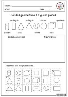 a printable worksheet with geometric shapes