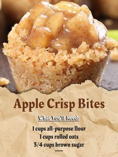 an apple crisp bites recipe with instructions on how to make it