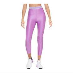 Brand New With Tags Nike Women's Pro High-Waisted 7/8 Leggings Tight Fit For A Body-Hugging Feel 7/8 Length The High-Waisted Design With Supportive Nike Pro Elastic Has You Comfortably Covered As You Bend, Stretch And Hustle High-Shine Fabric And An Iridescent Waistband Make You Look Radiant Minimal Seam Lines Nike Bottoms For Pilates, Nike Solid Bottoms For Pilates, Nike Compression Bottoms For Pilates, Nike Stretch High Waist Activewear, Nike High-waist Stretch Activewear, Nike High Waist Athleisure Activewear, Nike High Waist Stretch Activewear, Nike Moisture-wicking Leggings, Nike Tight Moisture-wicking Bottoms